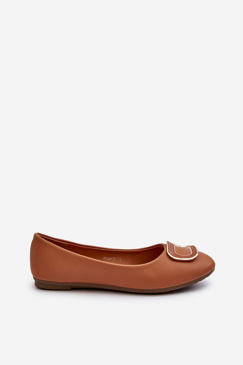 Ballerinas With Eco Leather Decoration Camel Enicoria