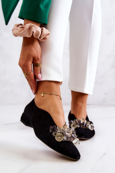Elegant Suede Shoes With Decoration Black McQueen