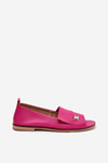 Leather Elegant Ballerinas With Open Toes Zazoo 1865 Fuchsia