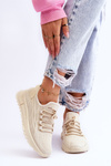 Buty Sportowe Sneakersy Damskie Wsuwane Beżowe Rosett