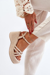 Platform Sandals and Wedges in Light Beige Color Oporia