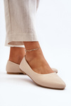 Eco Leather Women's Ballerina Flats Beige Tindomiel