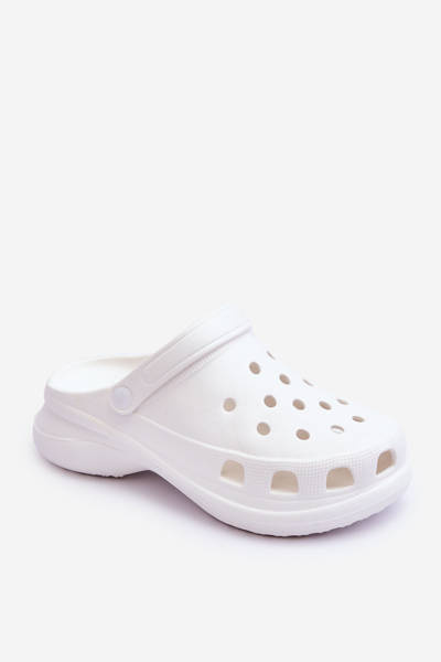 Foam Crocs Sandals On A Chunky Sole White Katniss
