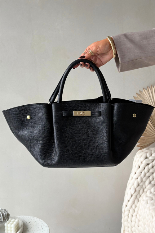 Leather Bag Black Fiorenza