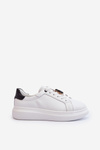 Women's Leather Sneakers with Bear White Mirven