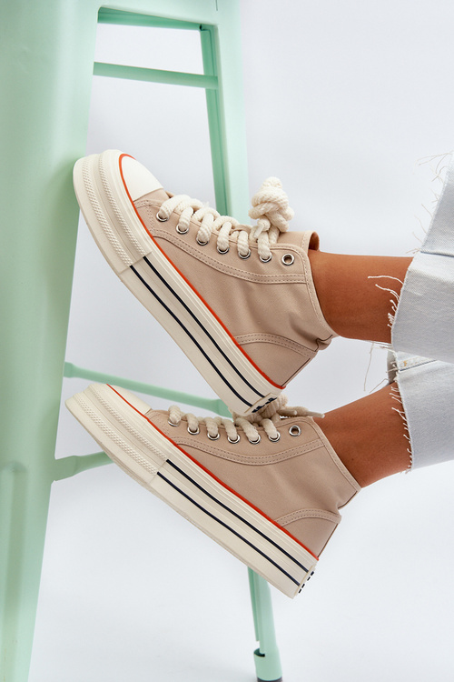 Women's Platform Sneakers Beige Aineri