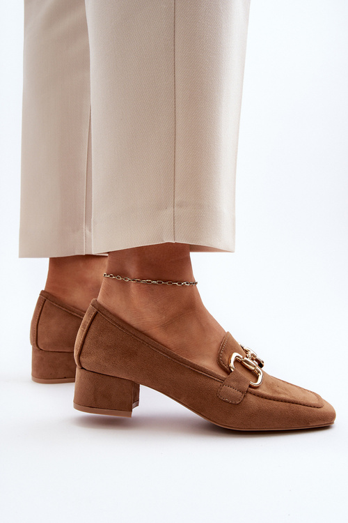 Low-heel Court Shoes with Embellishment Camel Dolvira