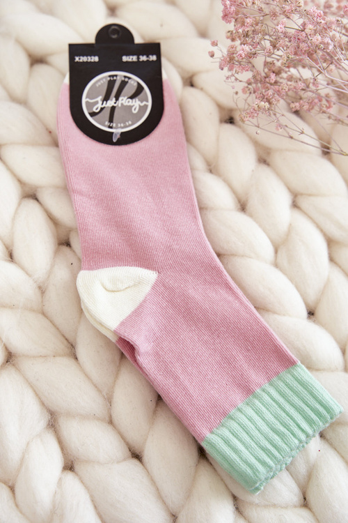 Women's Plain Cotton Socks Pink