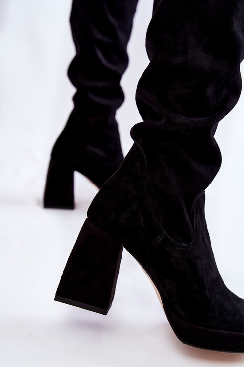 Women's Suede Over The Knee Boots Black Kessler