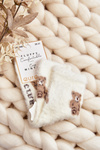 Children's Furry Socks with Bear White
