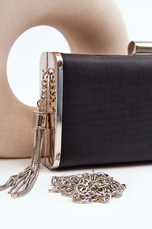 Small Formal Bag with Fringe Chionon Black