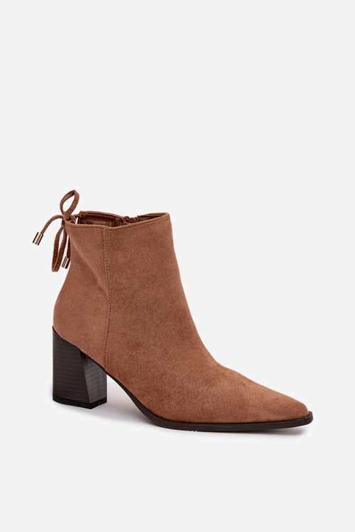 Women's Ankle Boots With Lacing Camel Halisse