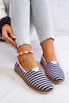 Espadryle Damskie W Paski Slip-on Granatowe Big Star FF276027