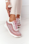 Wedge Sneakers With Sequins Lu Boo Pink