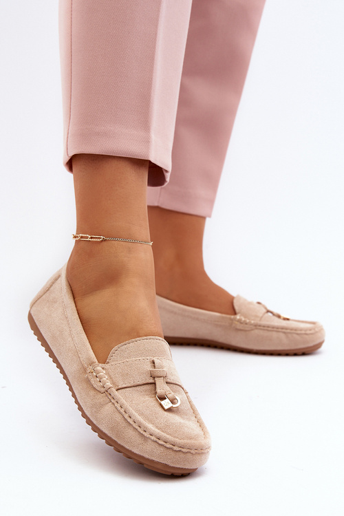 Women's Classic Suede Moccasins Beige Ontala