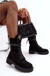 Leather Ankle Boots with Jewellery Embellishment Black Marx 