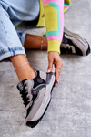 Sneakersy Sportowe Damskie Czarno-Szare Big Star KK274100