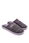 Padded Checked slippers Grey Blase