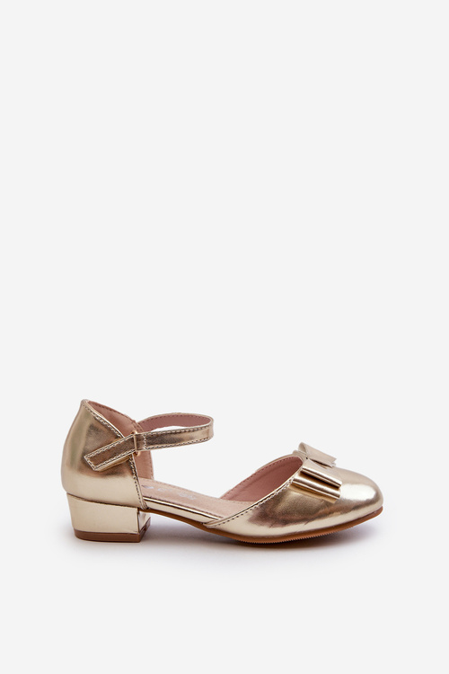 Girls' ballet flats with bow Gold Andarifa