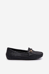 Women's Black Lattice Loafers Rasirna