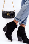 Suede Cowboy Boots On Heel Black Lotoune 