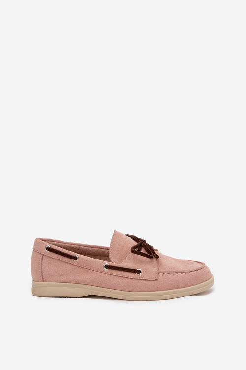 Women's Loafers With Laces Light Pink Calivra