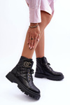 Women's Ankle Boots with Decoration Black Toye