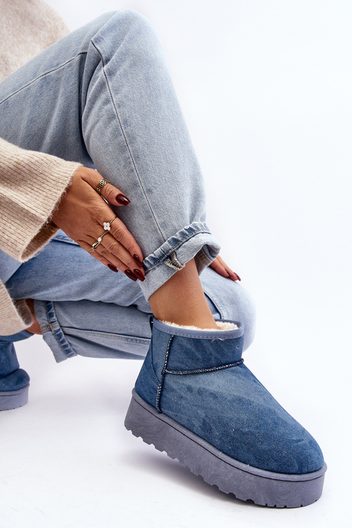 Women's Snow Boots with Glitter on Platform Blue Margella