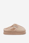 Women's slippers with fur light beige Parisse