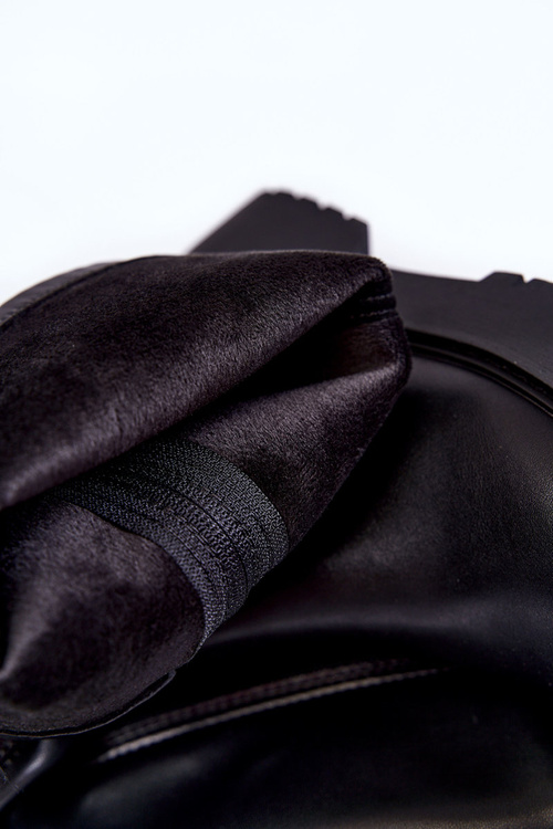 Women's Leather Boots On The Platform Black Aretha