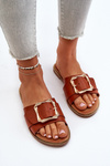 Women's sandals with strap and buckle Camel Opahiri