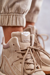 Botki Trapery Na Platformie Lee Cooper LCJ-22-44-1352L Beżowe