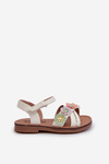 Children's Sandals with Velcro Closure with Flowers White Nestalee