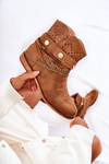 Suede Boots On Hidden Wedge Brown Verine
