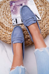 Women's Mocassins Blue Suede Bolero
