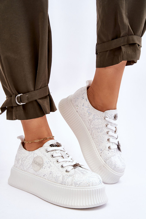 Sneakersy Buty Sportowe Damskie Białe GOE JJ2N4126