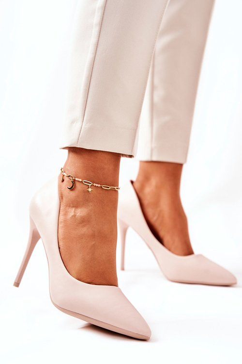 Leather Pointed Heels Beige Hanne