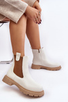 Women's ankle boots with zipper White Ramhel