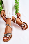 Comfortable Women's Sandals With Ornaments Black Nell