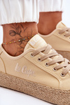 Trampki Modne Plecionka Beżowe Lee Cooper LCW-23-31-1795L