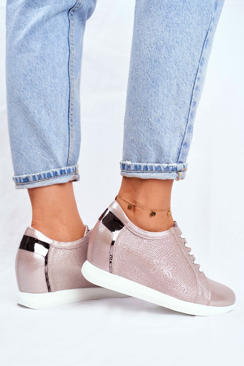 Women’s Wedge Sneakers Sergio Leone Beige Flash SP235