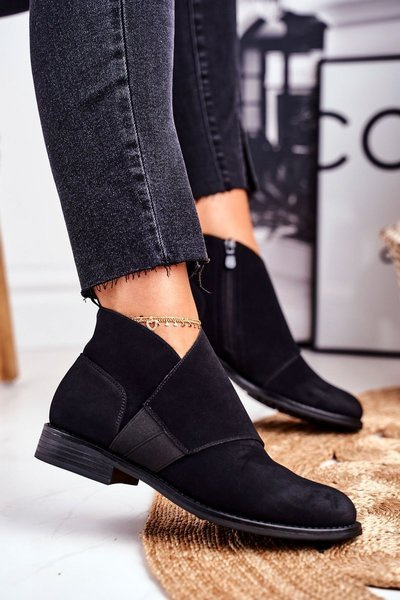 Women’s Boots On Flat Heel Black Sirro