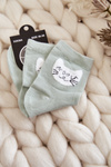 Women's Cotton Socks With Cat Green