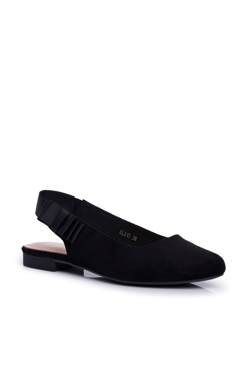 Women's Suede Ballerinas Sergio Leone BL615 Black Lilon