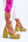 Fashionable Sandals On Massive Heel Lime Karmine