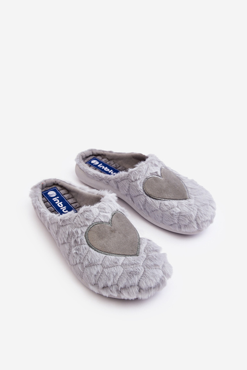 Women's Furry Home Shoes Slippers Inblu EC000099 Grey