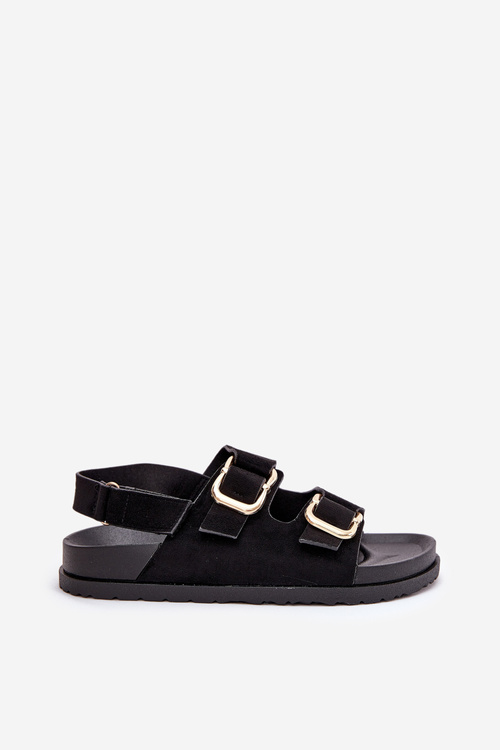 Women Sandals With Buckles Black Seladith