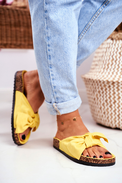 Slippers On The Cork Sole Yellow Wendy
