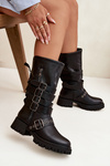Insulated Women's Boots with Straps and Buckles Black Ivaline