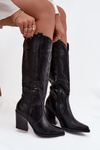 Cowboy Boots On Heel Eco Leather Insulated Black Zareen